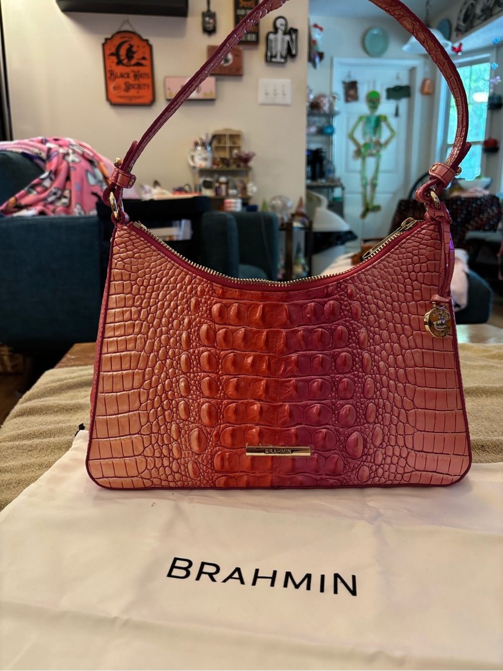 Brahmin Esme Cupid Ombré Melbourne Genuine Leather Shoulder Bag - Picture 2 of 5